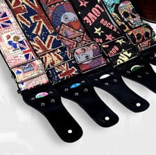 Image of Guitar Strap Folk Wide Cotton Electric Acoustic Bass Shoulder Belt Comfortable