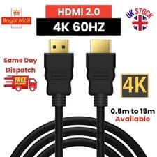 Image of 1M 2M 3M 5M 10M 20M 30M 40M 50M METRE HDMI TV LCD CABLE LEAD HD SameDay Post UK