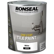Image of Ronseal 37683 One Coat Tile Paint White Satin 750ml
