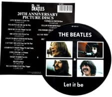 Image of NEAR MINT Beatles Picture Disc Let It Be 7" Vinyl The 20th Anniversary