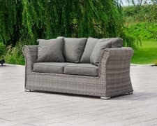 Image of Rattan Direct Lisbon Double Flat Grey 2 Seater Outdoor Garden Sofa RRP £650