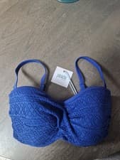 Image of Panache Women's New Unworn With Tags French Blue Bikini Top Size 32gg