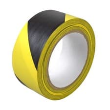 Image of Black & Yellow Hazard Warning Tape - 48mm (2") x 33m | Pack of 1