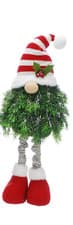 Image of Christmas Tree Gonk Decoration Stripy or Snowflake Hat Sitting Dangly Extending