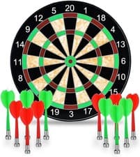Image of Dartboard, 17" Magnetic Dartboard with 12 Magnets Darts 17 inches, Black 