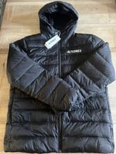 Image of Adidas Terrex Light Down Hooded Jacket Size Medium Black Brand New