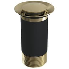 Image of Top Fix Brushed Brass Basin Click Clack Waste Unslotted Without Overflow