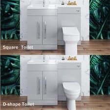 Image of Bathroom Sink Unit and Toilet Vanity Cabinet Storage Close Coupled WC Furniture