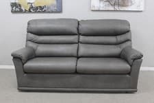 Image of G Plan Malvern Texas Charcoal Leather Static 3 Seater Sofa RRP £3561