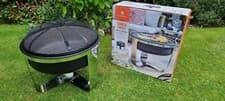 Image of LA HACIENDA CAMDEN FIRE PIT WITH COOKING BBQ GRILL 65CM X 63CM