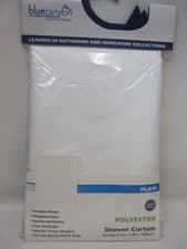 Image of Blue Canyon Bath Shower Textile Curtain White Long Drop 180cm 220cm SC320WH