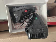 Image of Kickers Kick Hi Zip patent leather boots infant black size 25