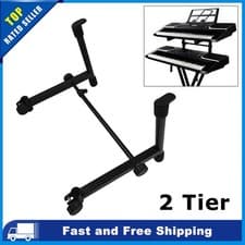 Image of Adjustable 2nd Tier Add on for Double Braced X-Frame Keyboard Stand UK