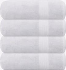 Image of 4x Large Jumbo Baths Sheet 90 x 190 cm 100% Egyptian Cotton Soft XXL Bath Sheets