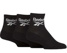 Image of Reebok 3 Pack Unisex Core Cotton Cushioned Ankle Socks