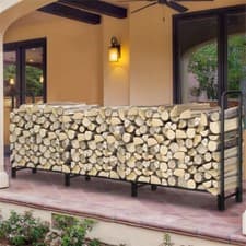 Image of 3 Size Adjustable Firewood Log Rack Store Wood Holder Stand Outside Garden Deck