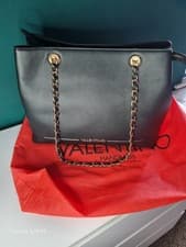 Image of Brand New Mario Valentino Tumbled Black Jingle Tote Shoulder Bag in Black