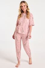 Image of Bon Marche Giraffe & Heart Print Pyjamas/lounge Set Short Sleeve 8/10 BNWT