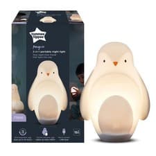 Image of Tommee Tippee Baby 2 in 1 Night Light Penguin Portable Dimmable Rechargable Egg