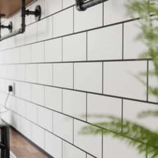 Image of Metro Tiles Flat White Ceramic Satin or High Gloss 10x20cm 1 box: 44 Wall Tiles