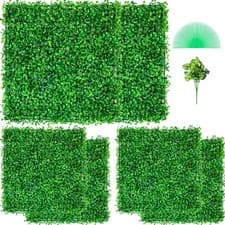 Image of Artificial Boxwood Panel Boxwood Hedge Wall Panels 6pcs 20X20" Garden Decor DIY