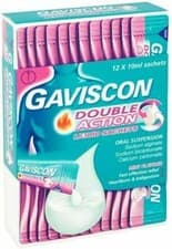 Image of Gaviscon Double Action Liquid 10ml Sachets - One Pack of 12 Sachets 