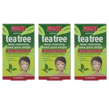 Image of Beauty Formulas Tea Tree Deep Cleansing Nose Pore Strips 6pcs pack - Pack Of 3