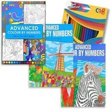 Image of A4 Advanced Colour By Number Book | Anti-Stress Adult Colouring | Relaxing Art