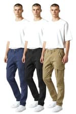 Image of Mens Joss Cargo Chino Trousers Stretch Thick Workwear Utility Combat Zip Pant J9