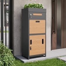 Image of Parcel Box Metal Post Large Parcel Drop Box Lockable Outdoor Secure Delivery Box