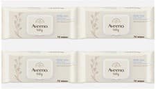 Image of 4 X Aveeno Baby Daily Care Wipes Sensitive Skin Cleanse Gently &Efficiently