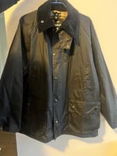 Image of Barbour Bedale Navy Wax Jacket - size L New