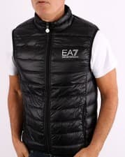 Image of Emporio Armani Ea7 Core Logo Down Gilet Packable Lightweight Gilet Black Size. L