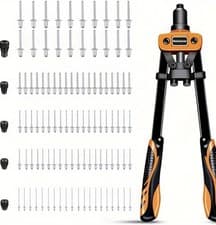 Image of Heavy Duty Hand Rivet Gun (Orange/Black) 14inch With Pop Rivets