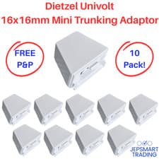 Image of UNIVOLT 16x16mm Mini Trunking Adaptor Accessory 10PACK White PVC SKE 16/16 #518