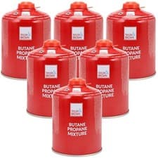 Image of 6 x Value Pack 450g Butane Propane Screw On Gas Cartridges Camping Canisters