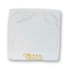 Image of Luxury Cotton Towel 32x32 cm – Soft, Thick, White with Gold Embroidery (2 units)