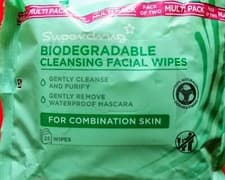 Image of 2 x Superdrug Biodegradable Cleansing Facial Wipes For Combination Skin 25 Wipes