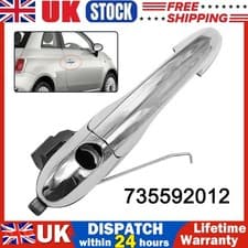 Image of Right Driver Side Chrome Outer Door Handle For Fiat 500 1.2 1.4 FWD 2007-2018