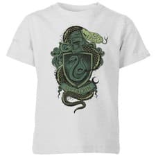 Image of Harry Potter Slytherin Drawn Crest Kids' T-Shirt - Grey
