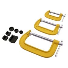 Image of 3pc G Clamp Set 2" 3" 4" inc. Soft Jaw Pads 50mm 75mm 100mm Woodworking G-Clamps