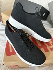 Image of Fitflop Rally Tonal Knit Sneakers Black, UK Size 5, Anatomicush Technology