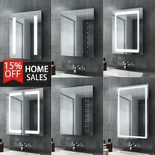 Image of LED Bathroom Mirror Cabinet With Shaver Socket Storage/Demister/Sensor Switch
