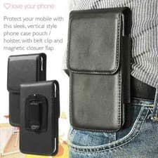 Image of Black Belt Clip Pouch Holster Vertical Magnetic Phone Case Cover Holder 2024