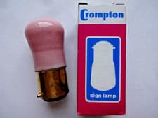 Image of 15w Pink B22 Bayonet BC Dimmable Sign Lamp Pygmy Old Type Push In Proper Bulb