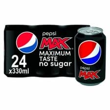 Image of Pepsi Max Soft Drink Can, 330ml - Pack of 24