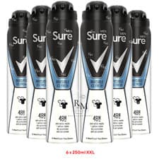 Image of 6 X 250ml XXL Sure Men Invisible Ice Fresh Anti-Perspirant deodorant body spray