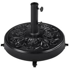 Image of 25 kg Resin Parasol Base with Wheels Round Heavy Duty Garden Patio Umbrella Base