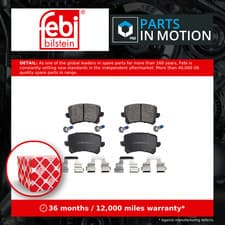 Image of Brake Pads Set fits VW PASSAT Rear 05 to 15 JZW698451G 3AA698451 3AA698451A Febi