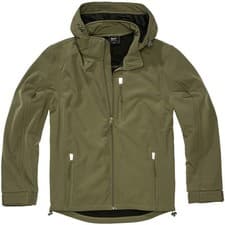 Image of Brandit Hurricane Softshell Jacket Mens Outdoor Windbreaker Hooded Olive
